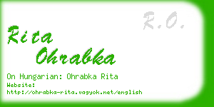 rita ohrabka business card